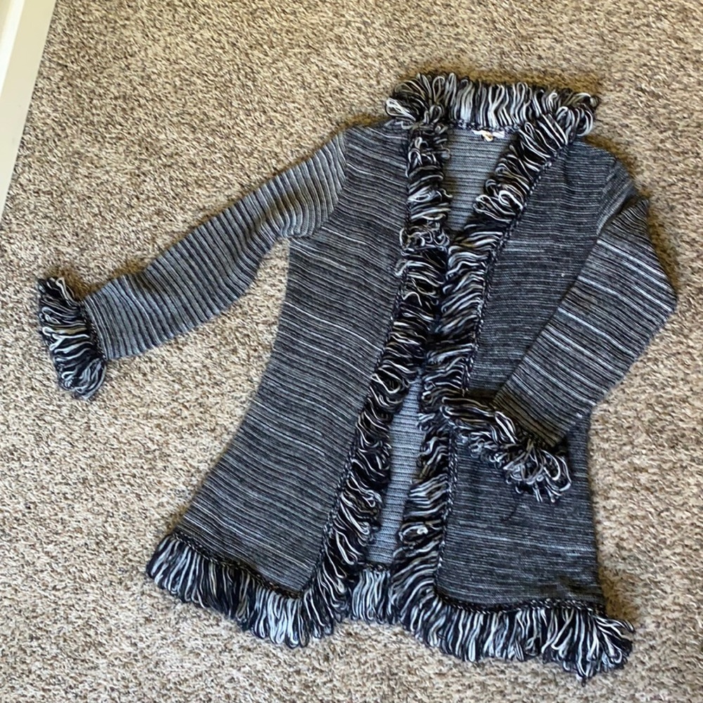 Thrifted Sabrina of Boston black & white cardigan
